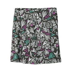 Patagonia Green & Pink Geometric Print Athletic Stretch Knit Aline Skirt Size S